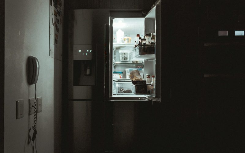 silver French-door refrigerator