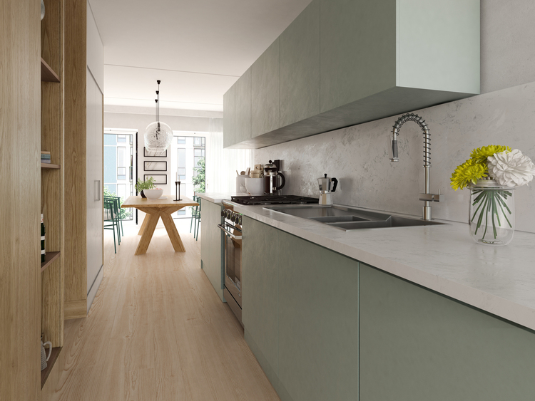 Modern style interior design 3D rendering